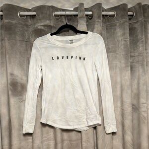 PINK Victoria's Secret White Long Sleeve Tee